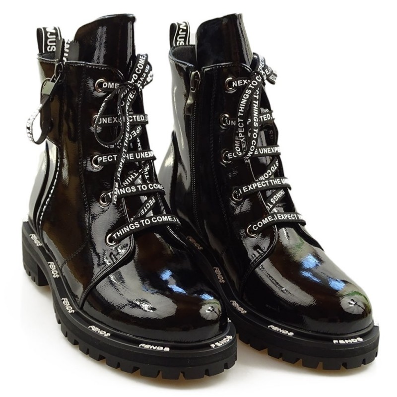 trzewiki damskie lakierki